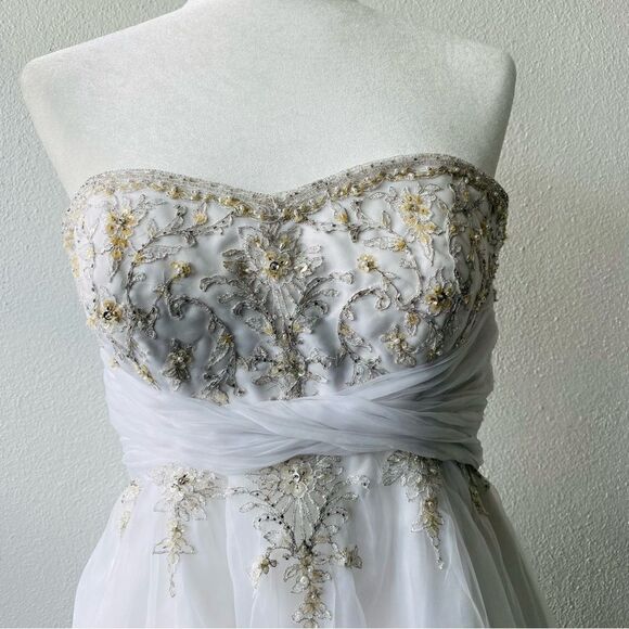 Alfred Angelo Sapphire White Tea Length Dress - Picture 10 of 16